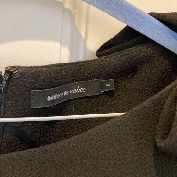 Black Wool Crepe Little Black Dress by Editions des Robes - Picture 6 of 6